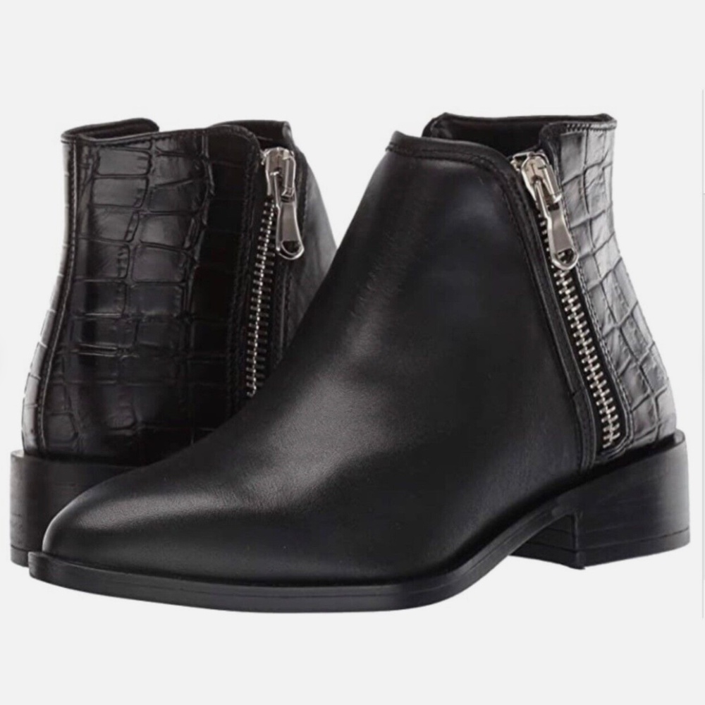 Steven By Steven Madden Womens Hickory Black Leather Chelsea Bootie Sz 7.5M $75